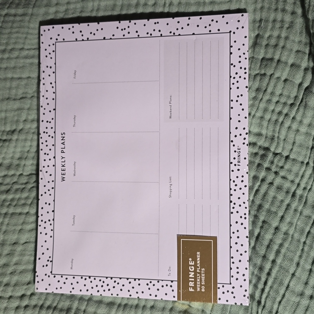 Fringe Studio Black and White Weekly Planner 80 Sheet